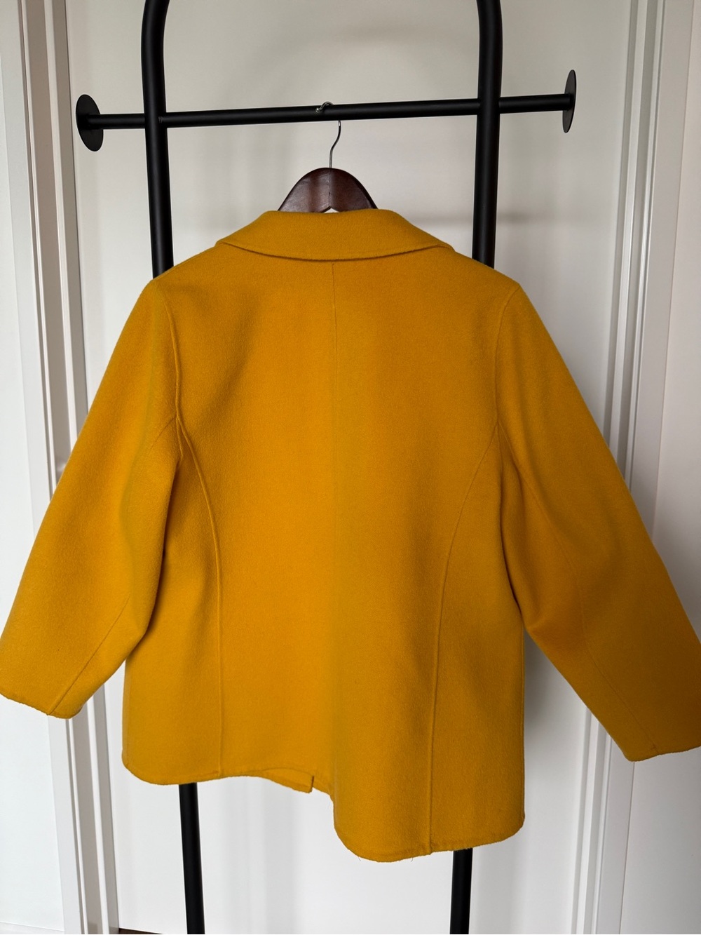 Talbots Deep Yellow Wool Blend Single-Button Coat - Petite - 14WP - Picture 2 of 4